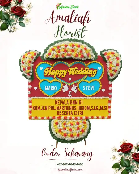 Papan Bunga Pernikahan Polobogo